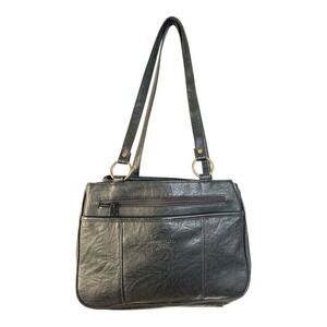 Moda Italia Venezia Handbag/Shoudler Bag Purse Women's Black Faux Leather